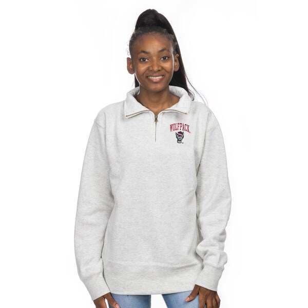 Oatmeal Ladies Quarterzip Pullover